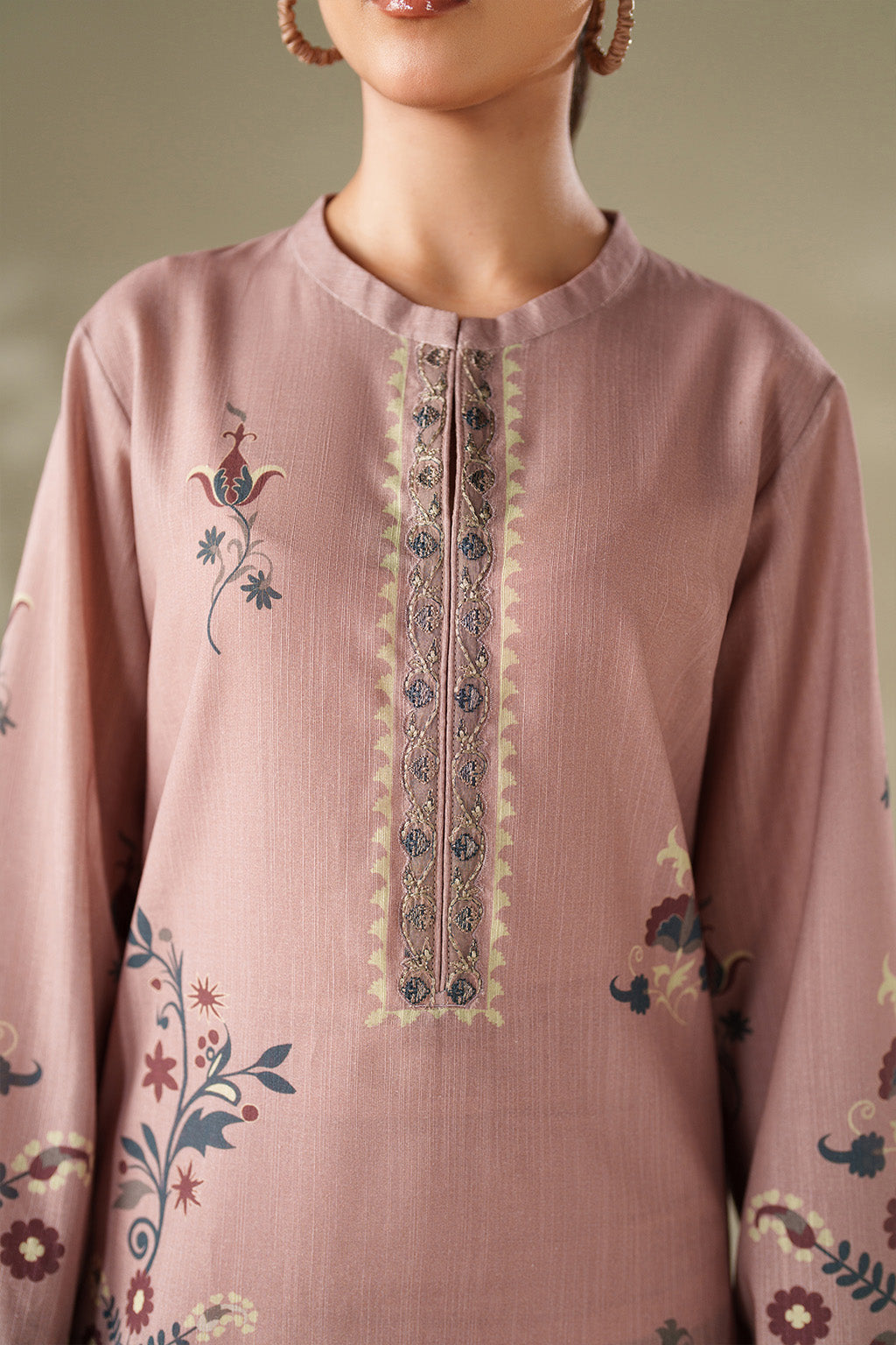 Iznik | Winter Chapter 25 | UE-569 Printed Khaddar - Casual Dress - available at Maria Faisal in UK and USA.