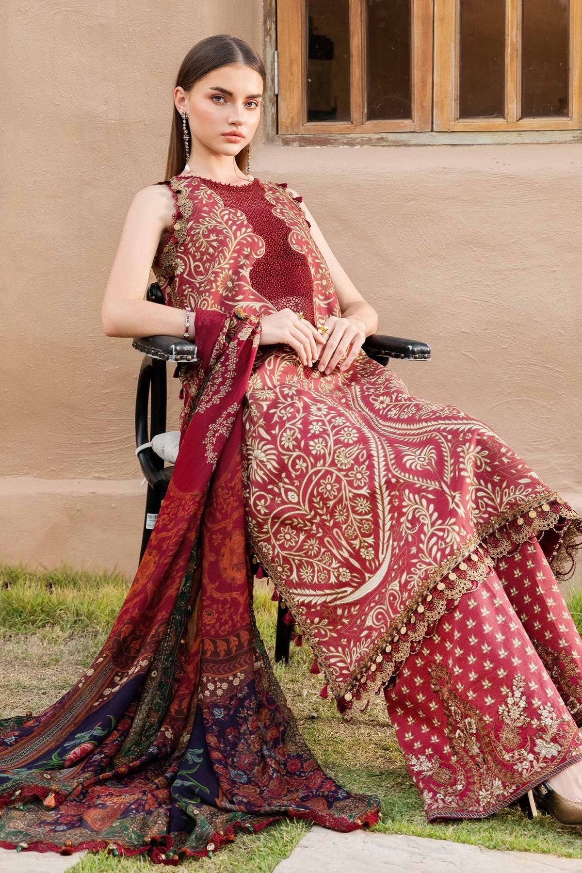 Maria B | M Prints 25 | MPT-2512-A by Maria Faisal - Registered Vendor of : Maria B - type : Ladies Clothes - 100% original wedding dresses