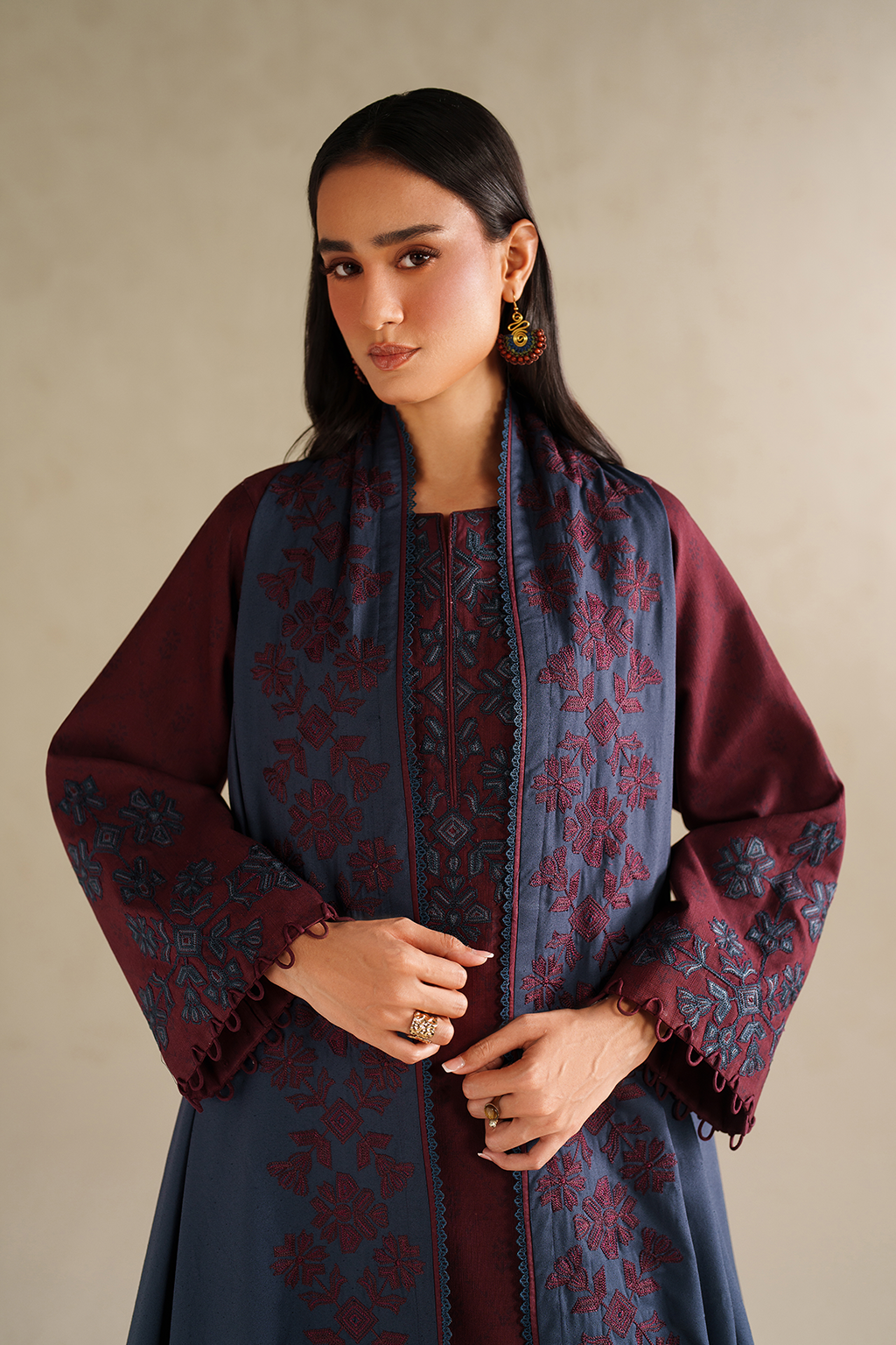 Iznik | Winter Chapter 25 | UE-592 Printed Khaddar - Casual Dress - available at Maria Faisal in UK and USA.