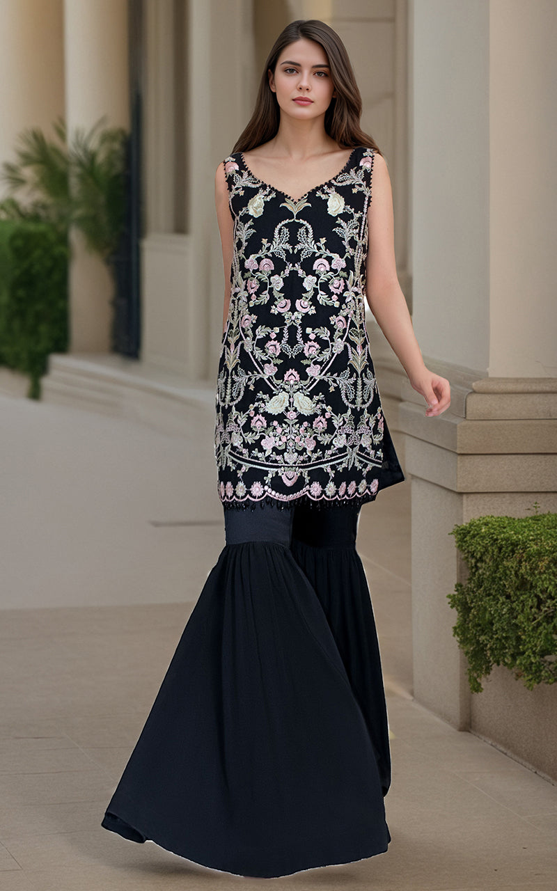 Threads and Motifs | Formal Dresses 25 | Chiffon Embroidered Shirt - Ladies Clothes - Maria Faisal