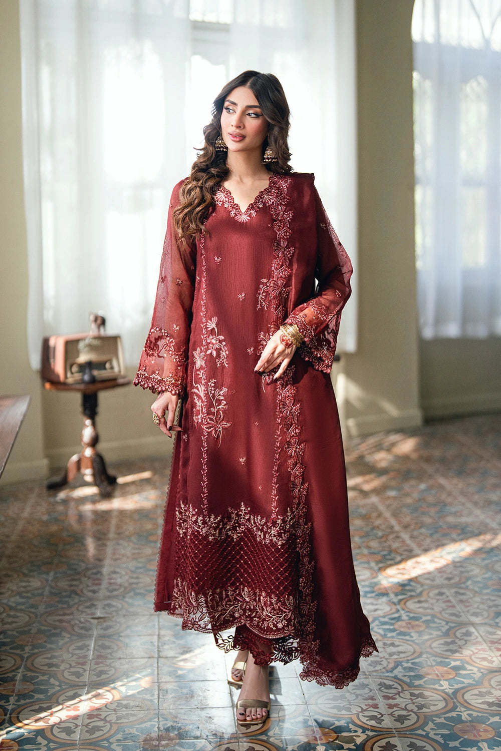Azure | Eid Drop | Hibiscus - Formal Dress - available at Maria Faisal in UK and USA.