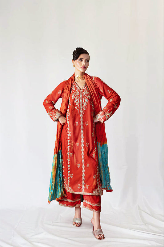 Saira Rizwan | Velvet Pret 25 | NEELAM-SRVP25-06 - Formal Dress - available at Maria Faisal in UK and USA.