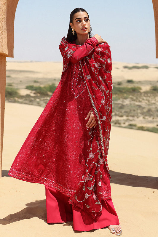 Cross Stitch | Eid Lawn 24 | VERMILLION SCARLET - Designer Dress with Intricate embroidery and embellishments. Shop elegent wedding dress at Maria Faisal.