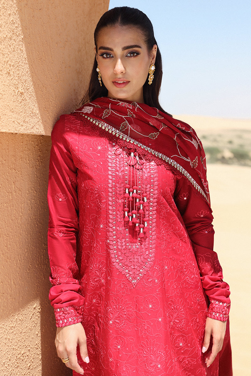 Cross Stitch | Eid Lawn 24 | VERMILLION SCARLET - Designer Dress with Intricate embroidery and embellishments. Shop elegent wedding dress at Maria Faisal.