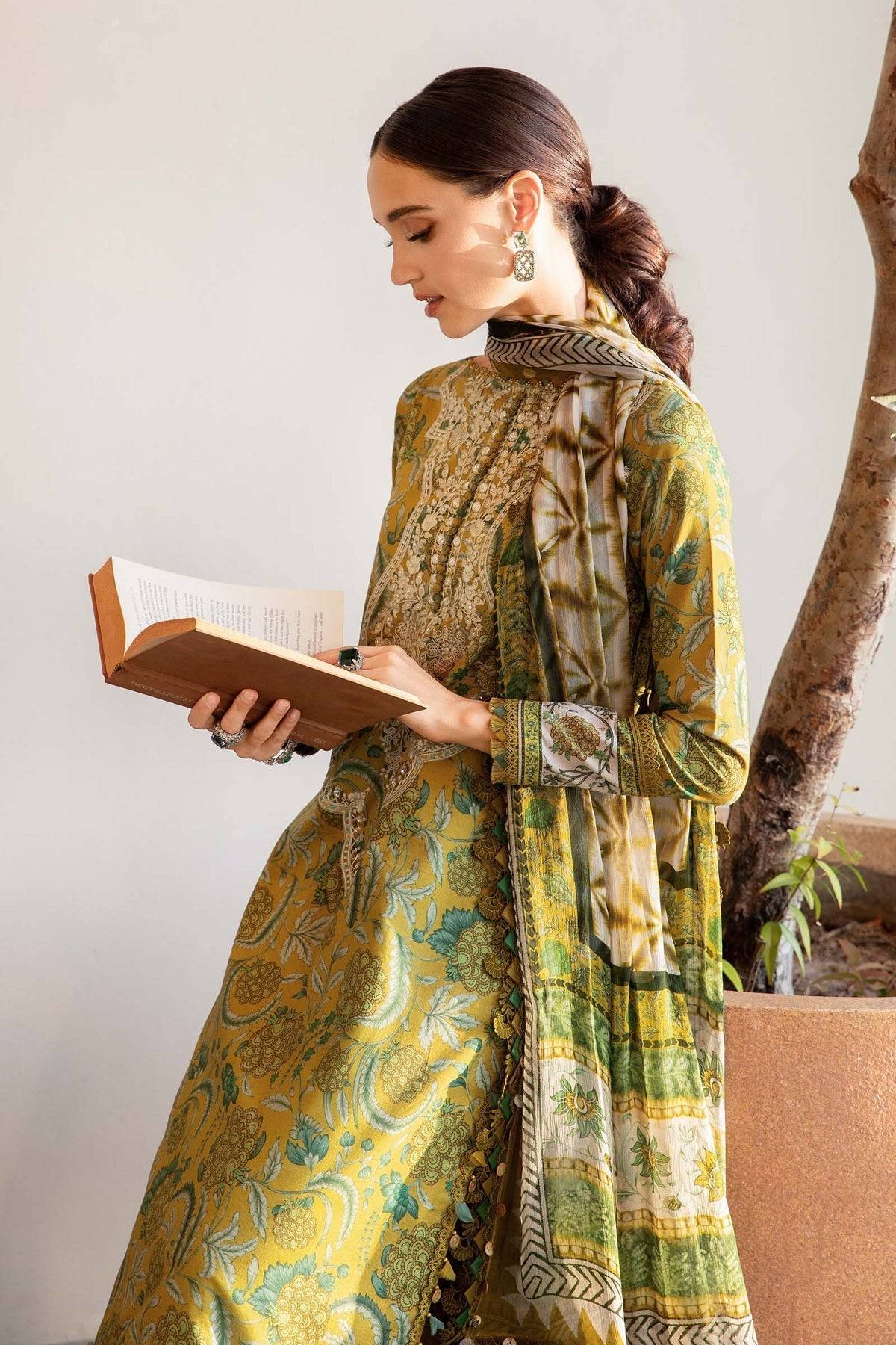 Maria B | M Prints 25 | MPT-2513-B by Maria Faisal - Registered Vendor of : Maria B - type : Ladies Clothes - 100% original wedding dresses