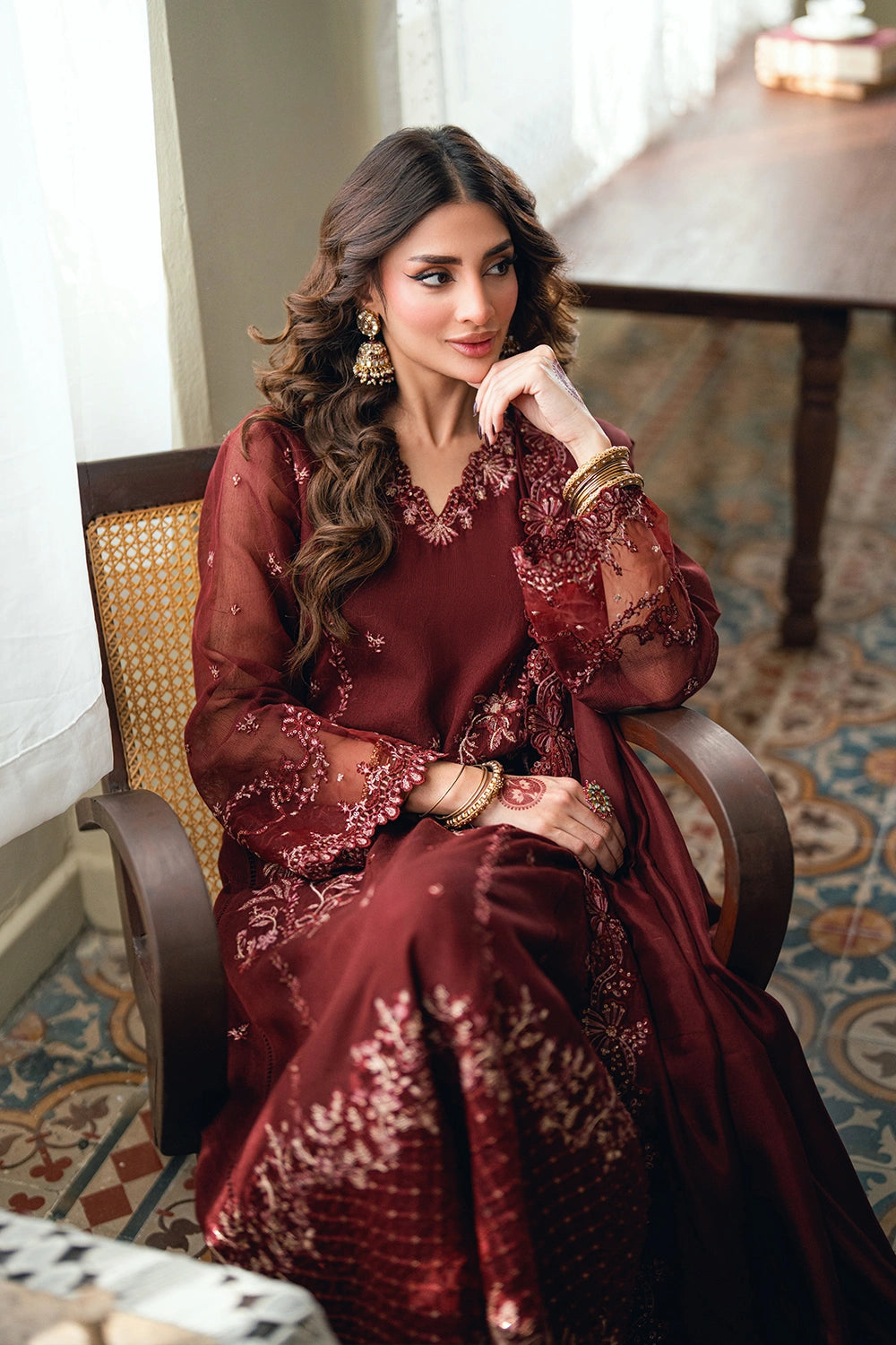 Azure | Eid Drop | Hibiscus - Formal Dress - available at Maria Faisal in UK and USA.