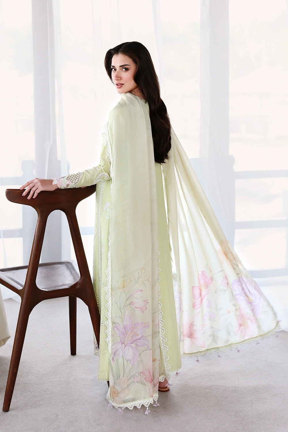 Azure | Luxury Lawn 26 | Garden Muse - Luxury Dress - available at Maria Faisal in UK and USA.