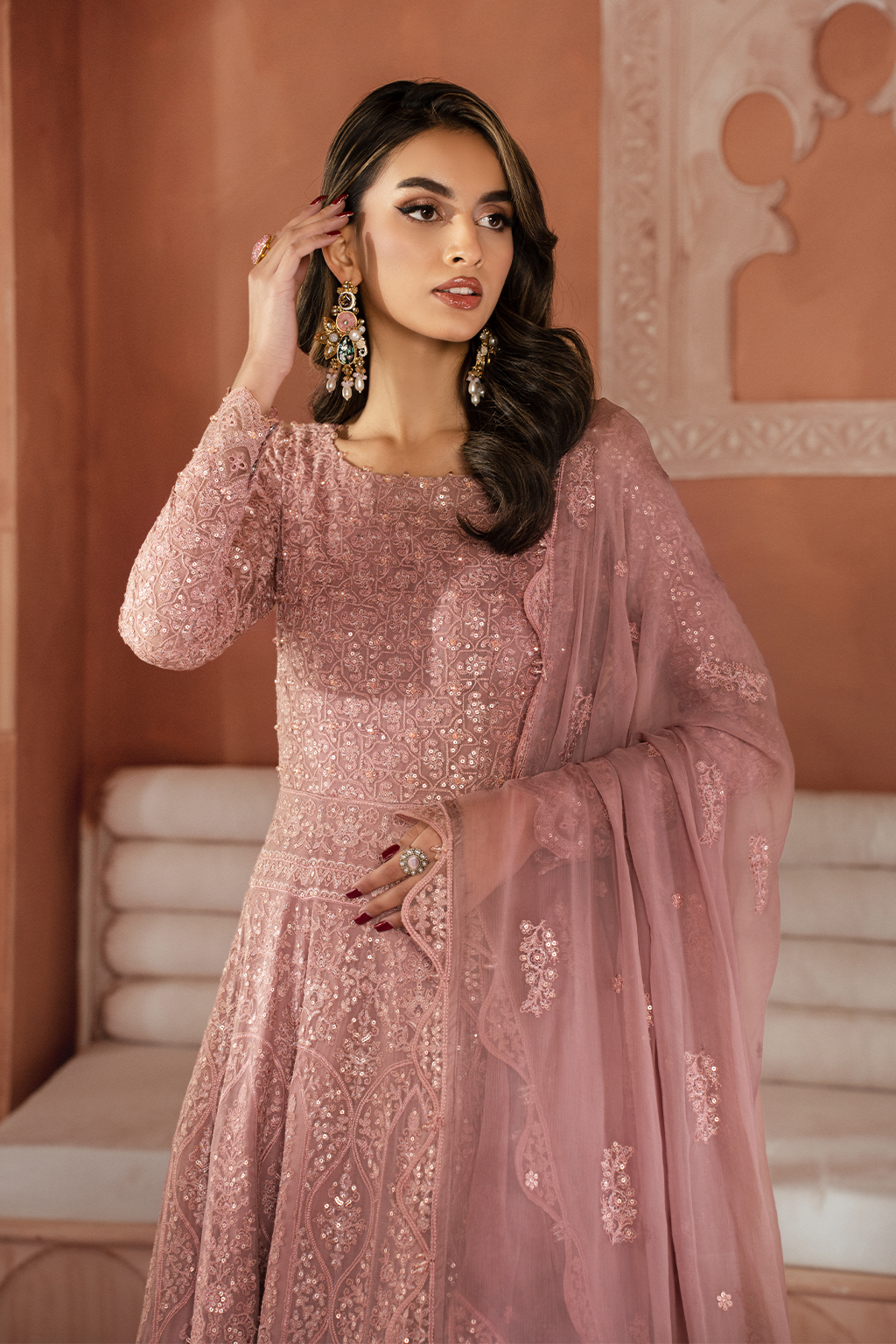 Iznik | Chiffon Kari | ICK-04 Embroidered Chiffon - Ladies Clothes - Maria Faisal