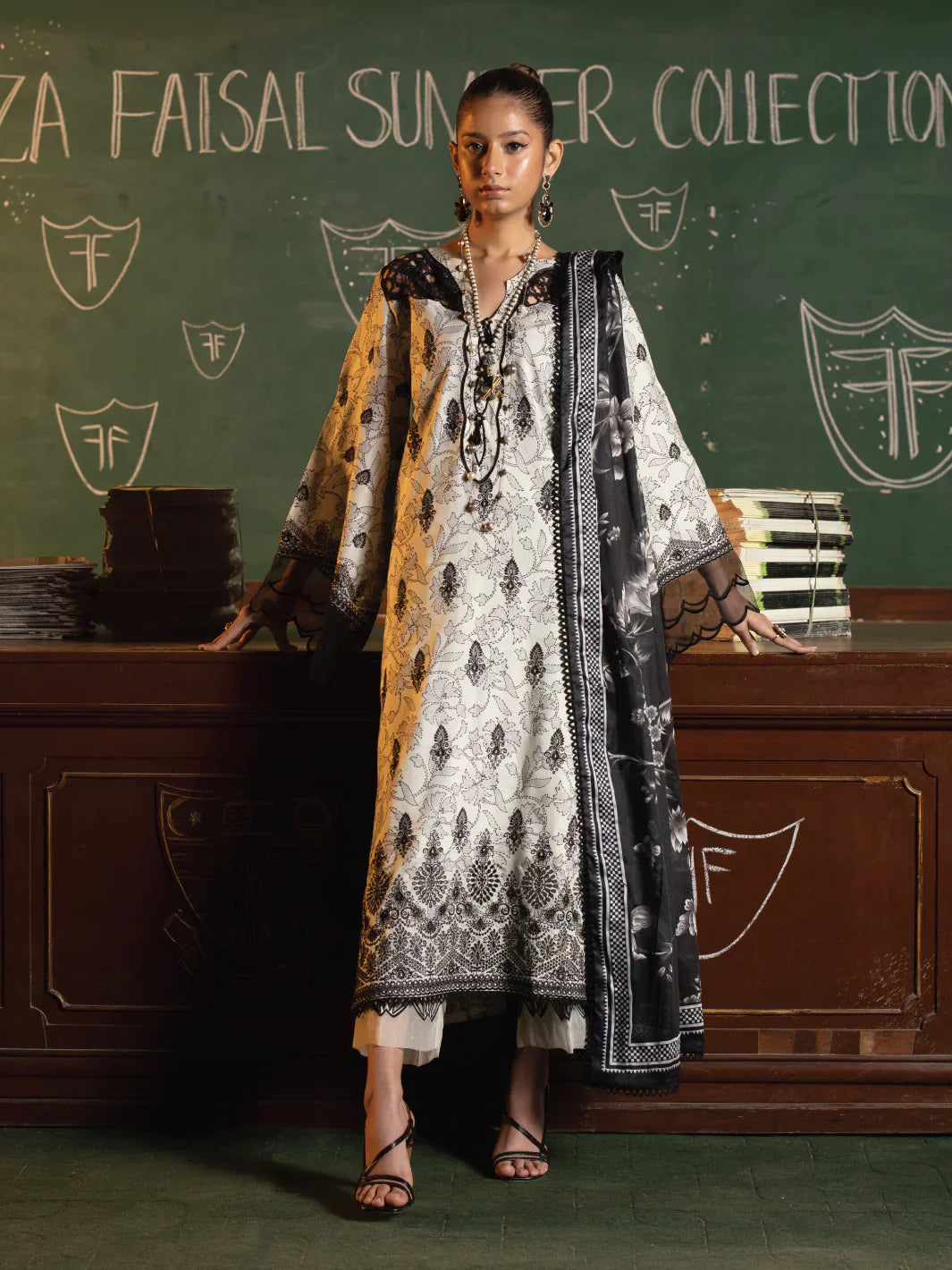 Faiza Faisal | Maya Luxury Lawn | Deniz - Maria Faisal