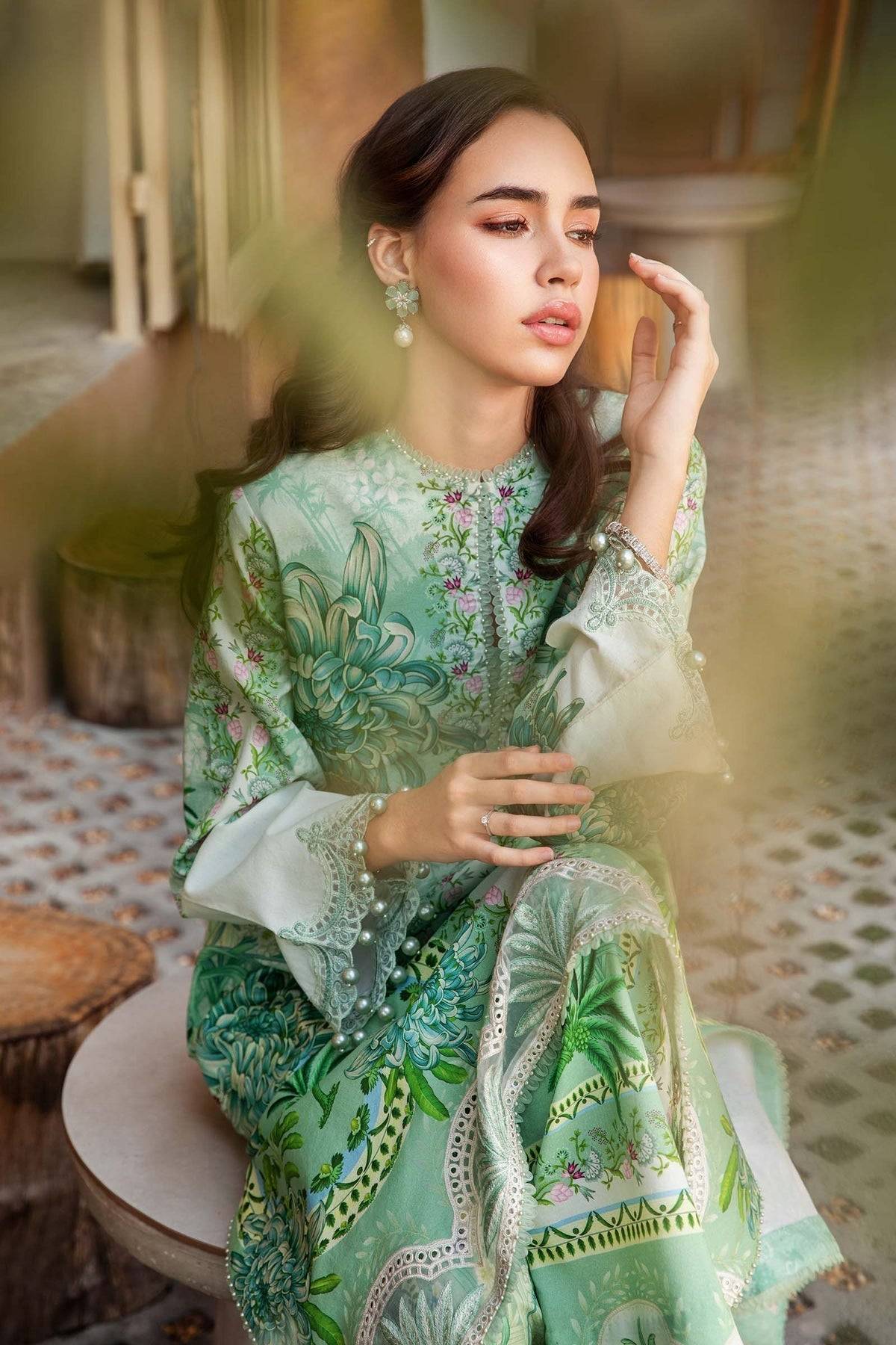 Maria B | M Prints 25 | MPT-2514-A by Maria Faisal - Registered Vendor of : Maria B - type : Ladies Clothes - 100% original wedding dresses