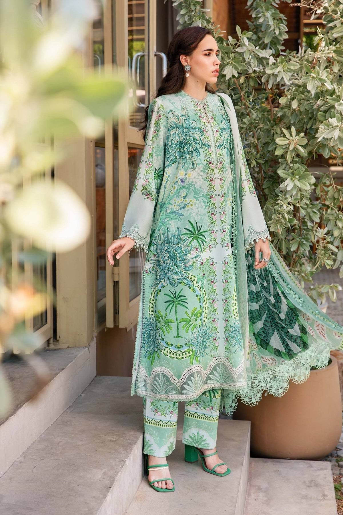 Maria B | M Prints 25 | MPT-2514-A by Maria Faisal - Registered Vendor of : Maria B - type : Ladies Clothes - 100% original wedding dresses