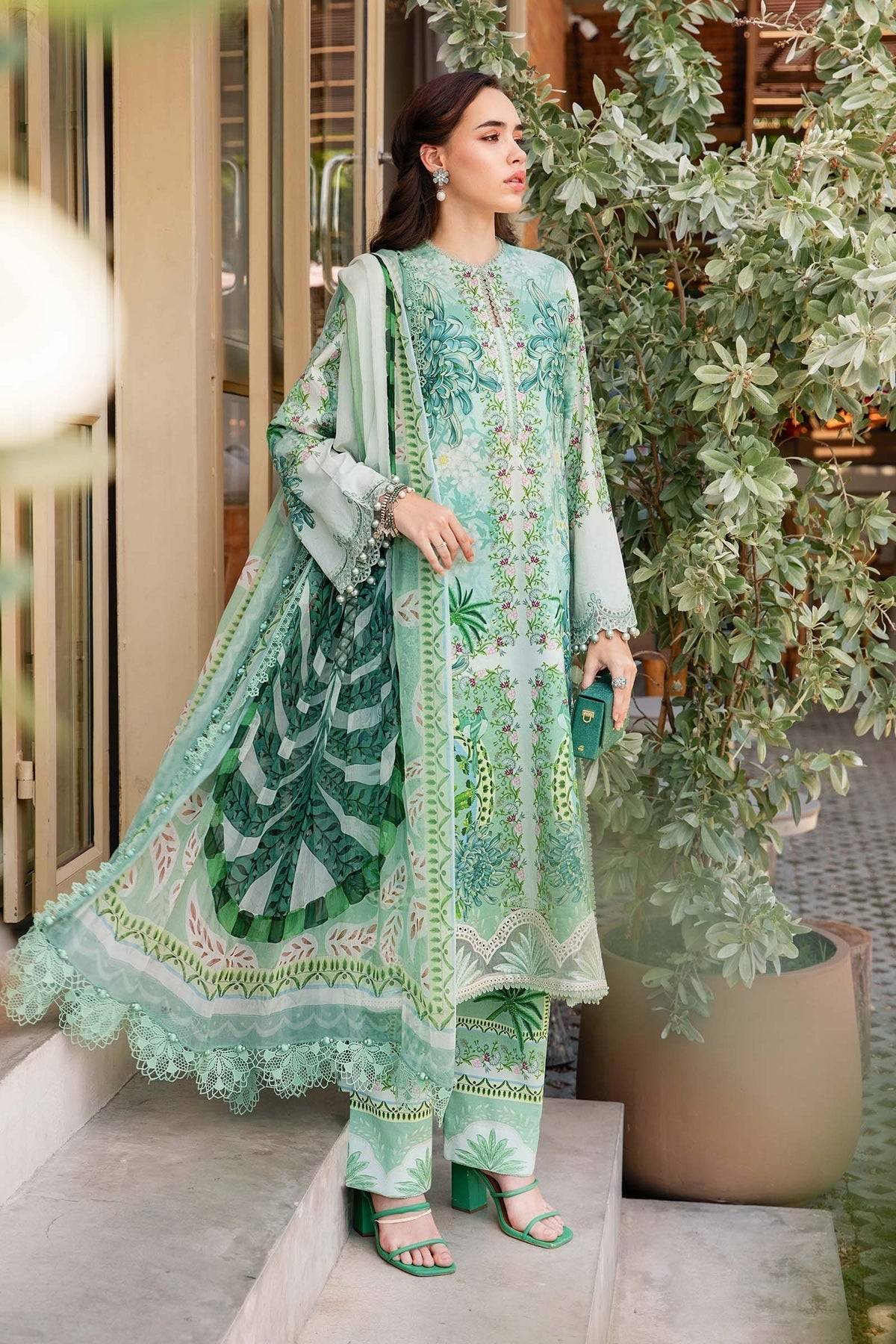 Maria B | M Prints 25 | MPT-2514-A by Maria Faisal - Registered Vendor of : Maria B - type : Ladies Clothes - 100% original wedding dresses