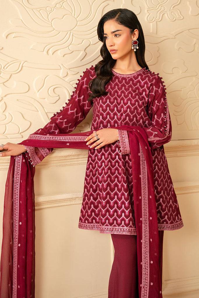 Cross Stitch | Luxe Atelier 25 | BURGUNDY BLISS by Maria Faisal - Registered Vendor of : Cross Stitch - type : Ladies Clothes - 100% original wedding dresses