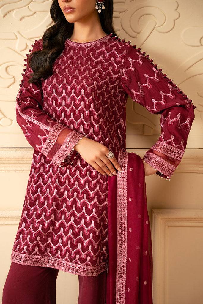 Cross Stitch | Luxe Atelier 25 | BURGUNDY BLISS by Maria Faisal - Registered Vendor of : Cross Stitch - type : Ladies Clothes - 100% original wedding dresses