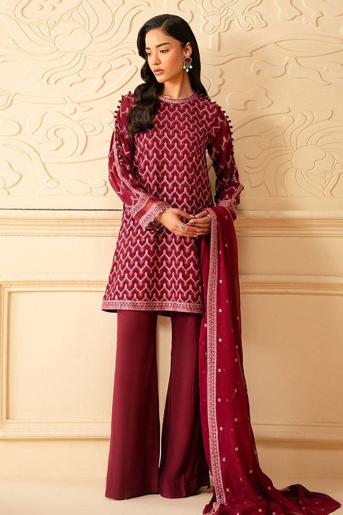 Cross Stitch | Luxe Atelier 25 | BURGUNDY BLISS by Maria Faisal - Registered Vendor of : Cross Stitch - type : Ladies Clothes - 100% original wedding dresses