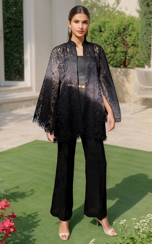Threads and Motifs | Formal Dresses 25 | Organza Embroidered Jacket - Ladies Clothes - Maria Faisal