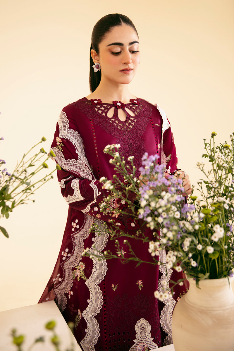 Qalamkar | Qlinekari Luxury Lawn | SQ-11 ZENAL - Designer Dress with Intricate embroidery and embellishments. Shop elegent wedding dress at Maria Faisal.