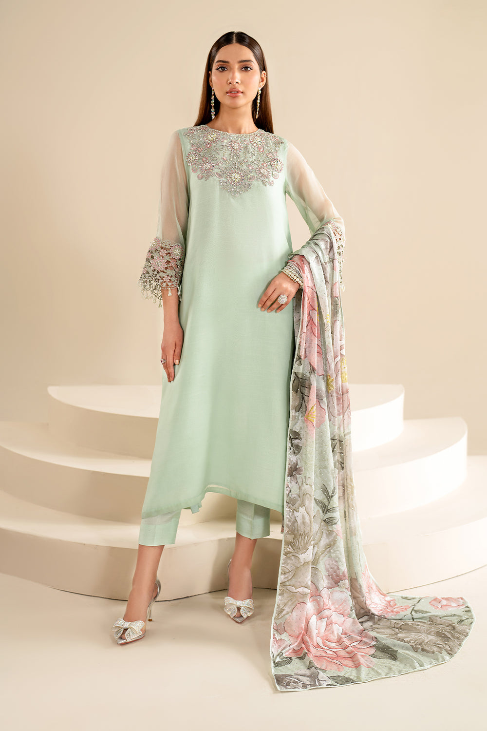 Baroque | Luxury Pret 24 | CHIFFON PR-920 - Designer Dress with Intricate embroidery and embellishments. Shop elegent wedding dress at Maria Faisal.