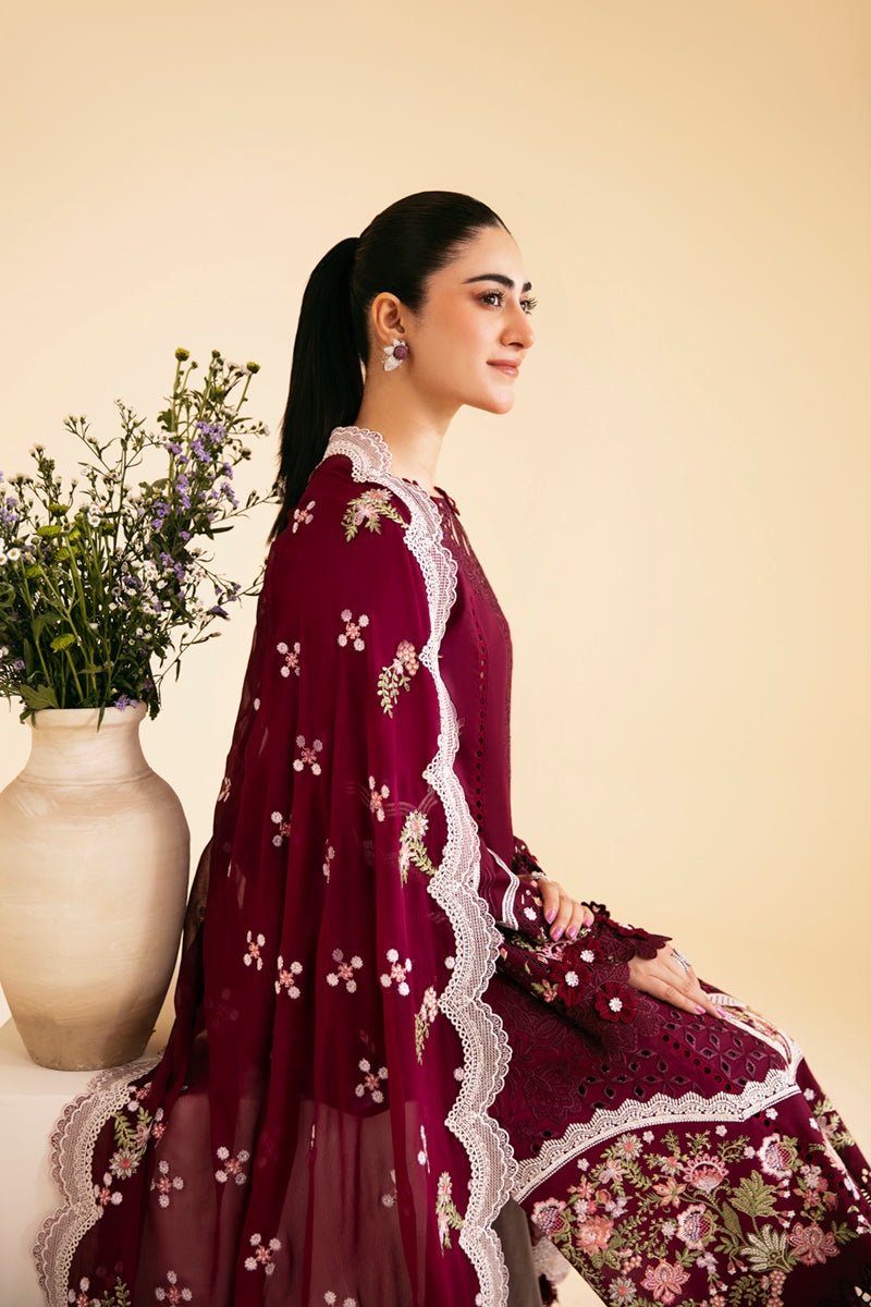 Qalamkar | Qlinekari Luxury Lawn | SQ-11 ZENAL - Designer Dress with Intricate embroidery and embellishments. Shop elegent wedding dress at Maria Faisal.
