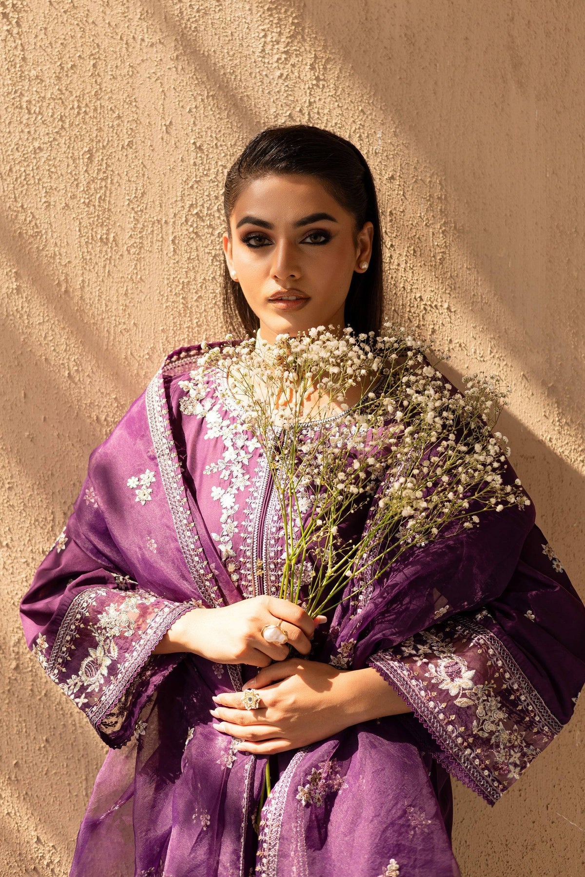 Batik | Nyra Embroidered Summer Solids | Amethyst by Maria Faisal - Registered Vendor of : Batik - type : Ladies Clothes - 100% original wedding dresses