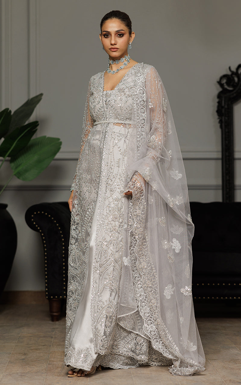 Threads and Motifs | Formal Dresses 25 | Net Embroidered Dress With Skirt And Dupatta - Ladies Clothes - Maria Faisal