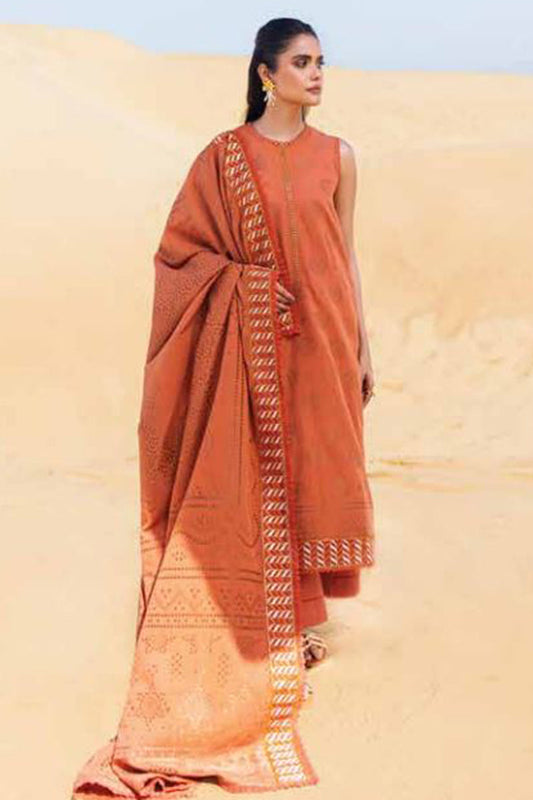 Cross Stitch | Eid Lawn 24 | RUSSET DUSK - Designer Dress with Intricate embroidery and embellishments. Shop elegent wedding dress at Maria Faisal.