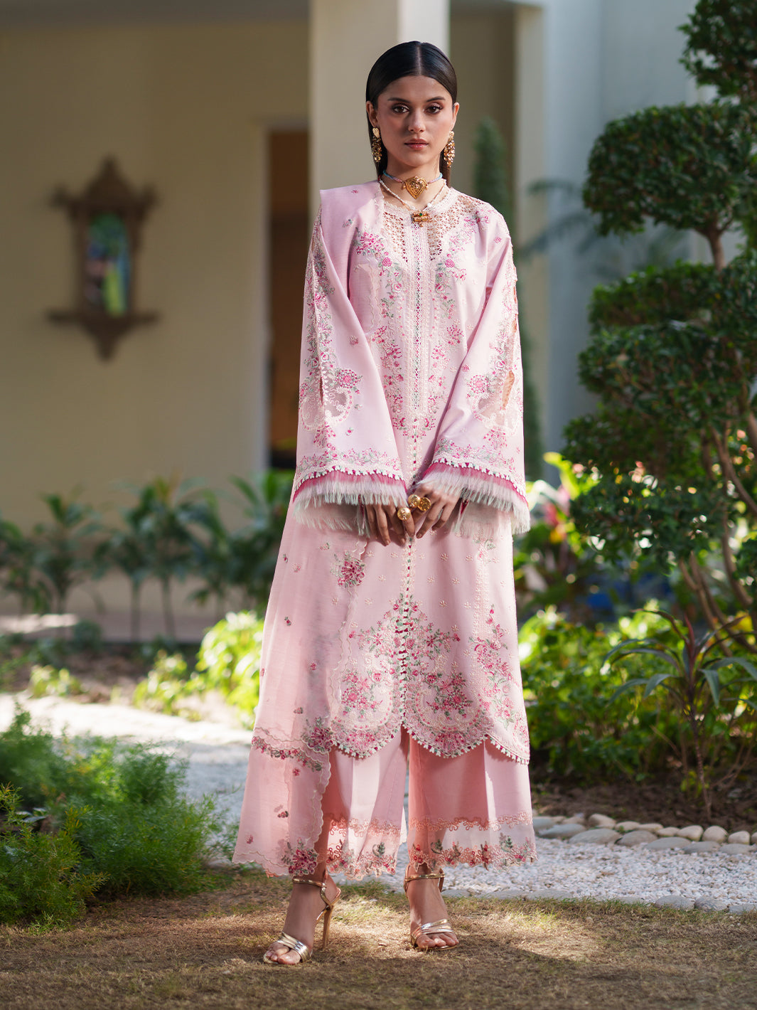 Bin Ilyas | Heritage Dore | 176-B - Luxury Dress - available at Maria Faisal in UK and USA.