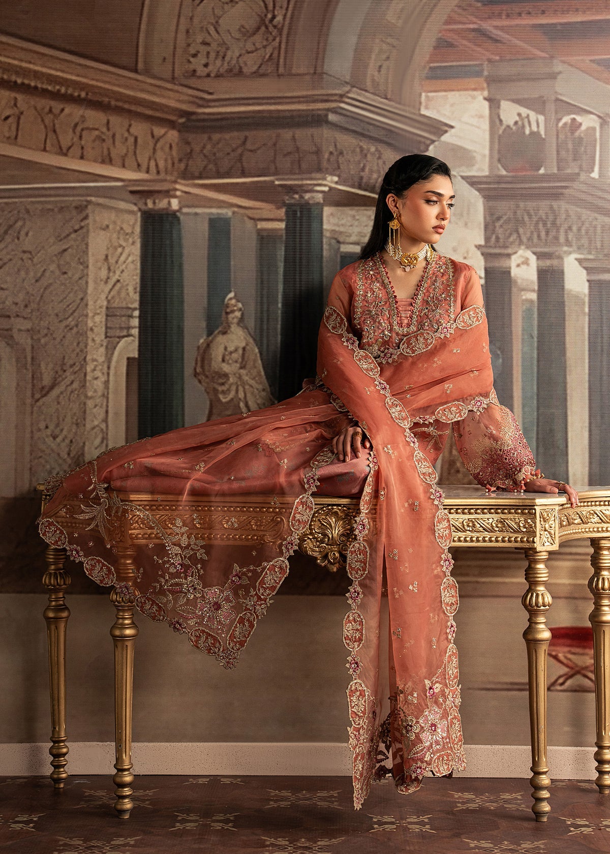 Sadaf Fawad Khan | Roya Lumiere | Laleh Noor - Formal Dress - available at Maria Faisal in UK and USA.