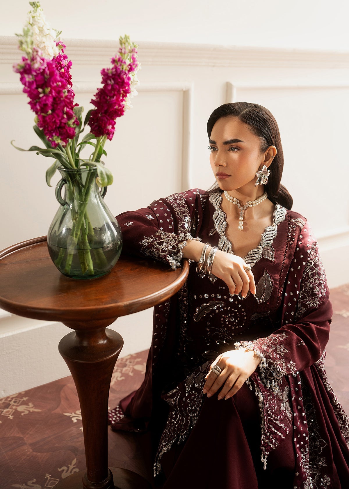 Sadaf Fawad Khan | Roya Lumiere | Ruby Luxe - Formal Dress - available at Maria Faisal in UK and USA.