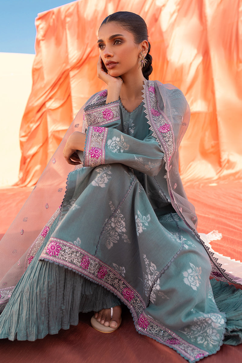 Cross Stitch | Eid Lawn 24 | SILVER SHINE - Designer Dress with Intricate embroidery and embellishments. Shop elegent wedding dress at Maria Faisal.