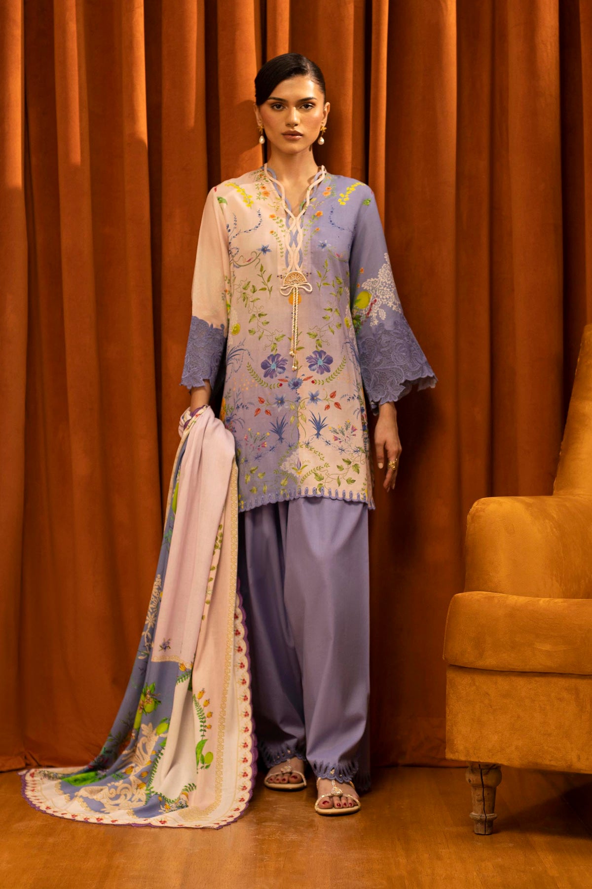 Sana Safinaz | Muzlin Winter 25 | 017B - Casual Dress - available at Maria Faisal in UK and USA.