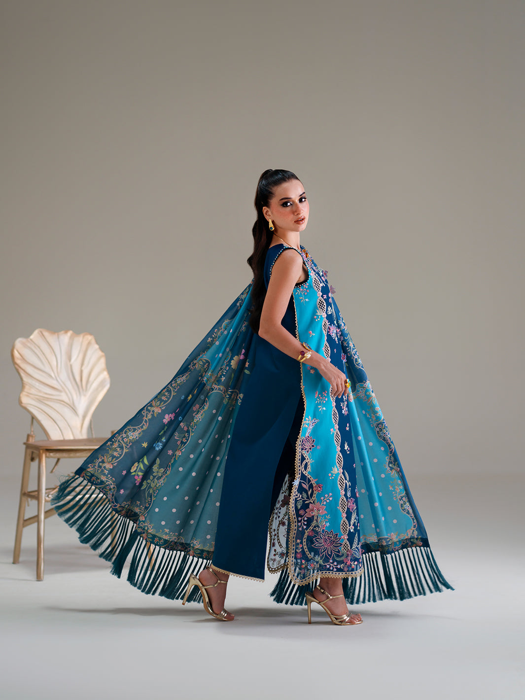 Bin Ilyas | Amour Luxury Lawn 26 | 184-A - Luxury Dress - available at Maria Faisal in UK and USA.
