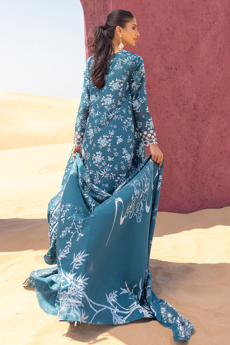 Cross Stitch | Eid Lawn 24 | TEAL SERENITY - Designer Dress with Intricate embroidery and embellishments. Shop elegent wedding dress at Maria Faisal.