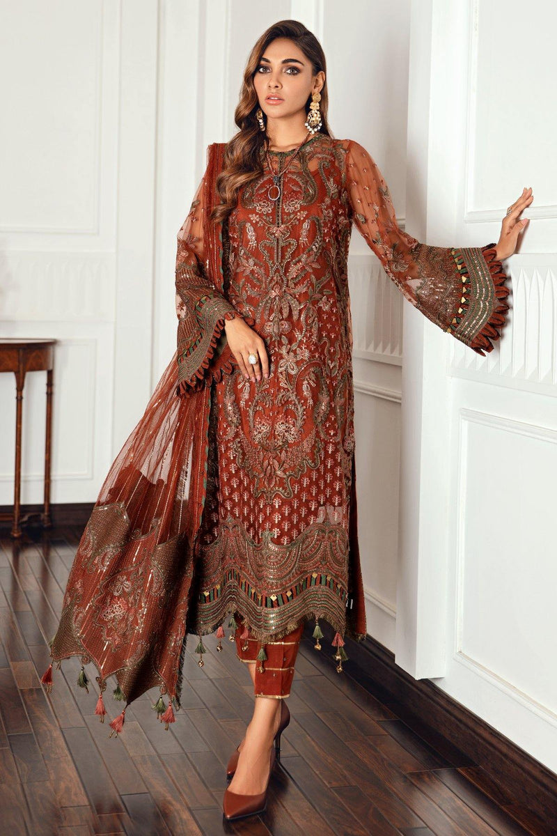 Jazmin | Formals Collection | NET UN-4018 - Ladies Clothes - Maria Faisal