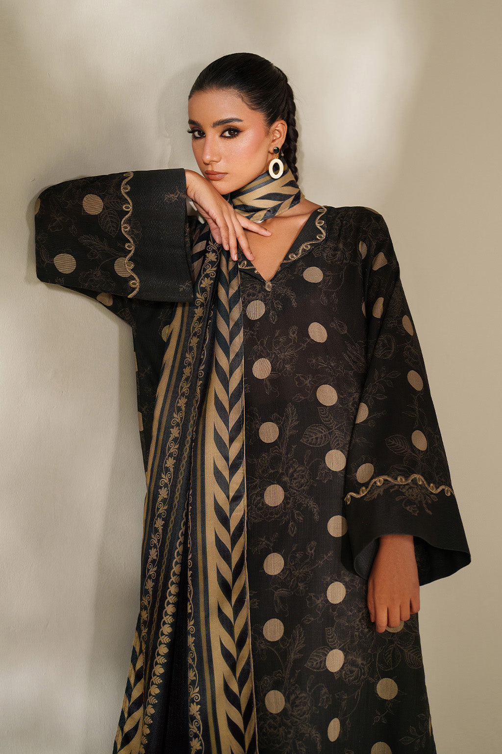 Iznik | Winter Chapter 25 | UE-571 Printed Khaddar - Casual Dress - available at Maria Faisal in UK and USA.