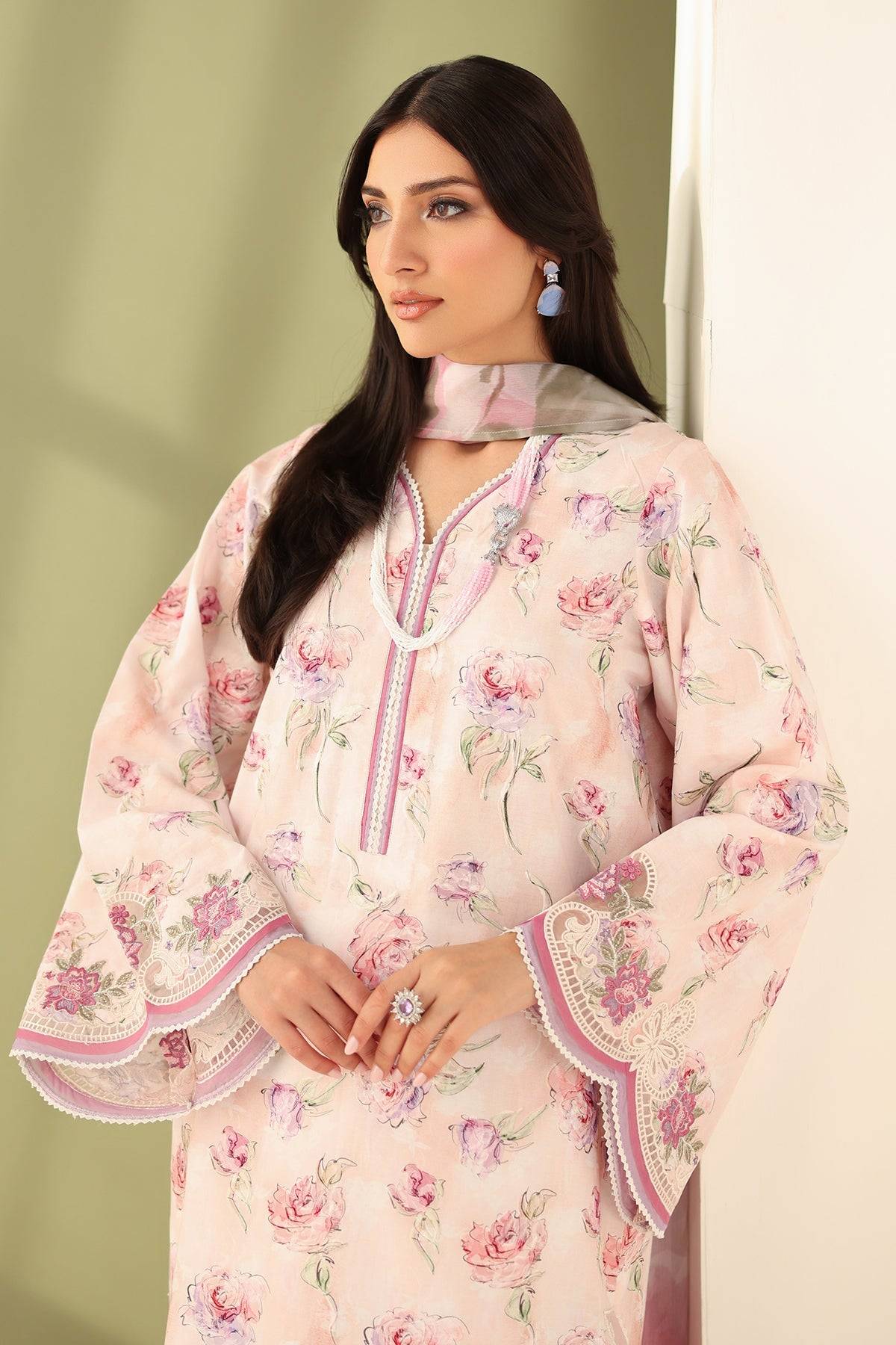 Baroque | Eid Printique | EMBROIDERED PRINTED LAWN UF-4177 by Maria Faisal - Registered Vendor of : Baroque - type : Ladies Clothes - 100% original wedding dresses