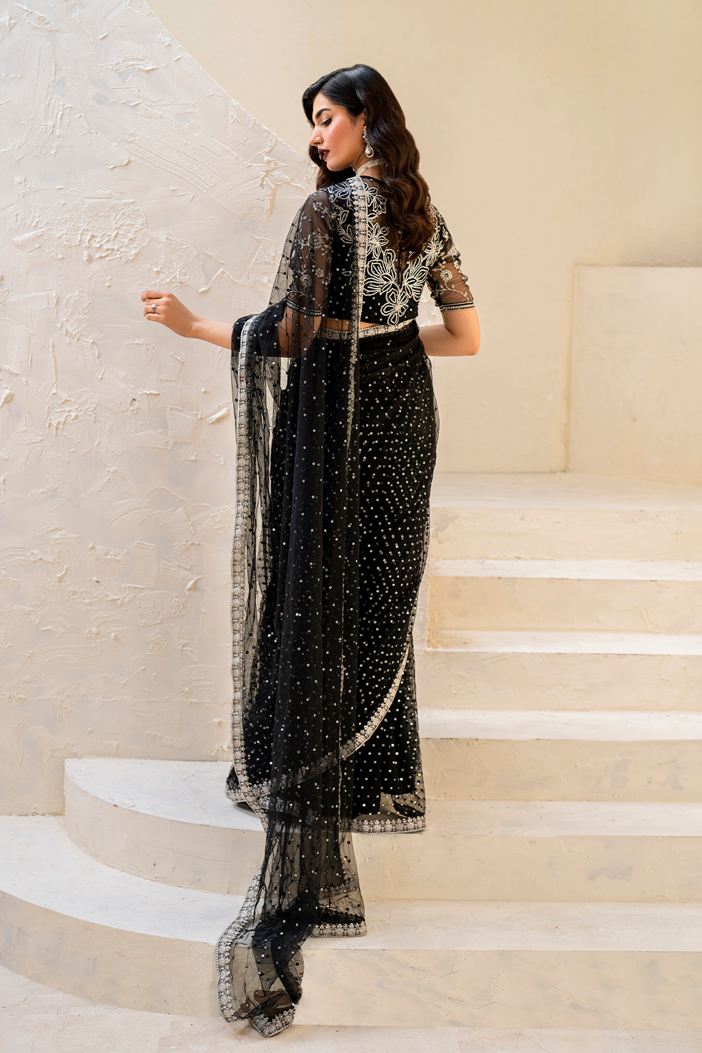 Iznik | Chinnon Chiffon | CC-50 Embroidered Net - Ladies Clothes - Maria Faisal