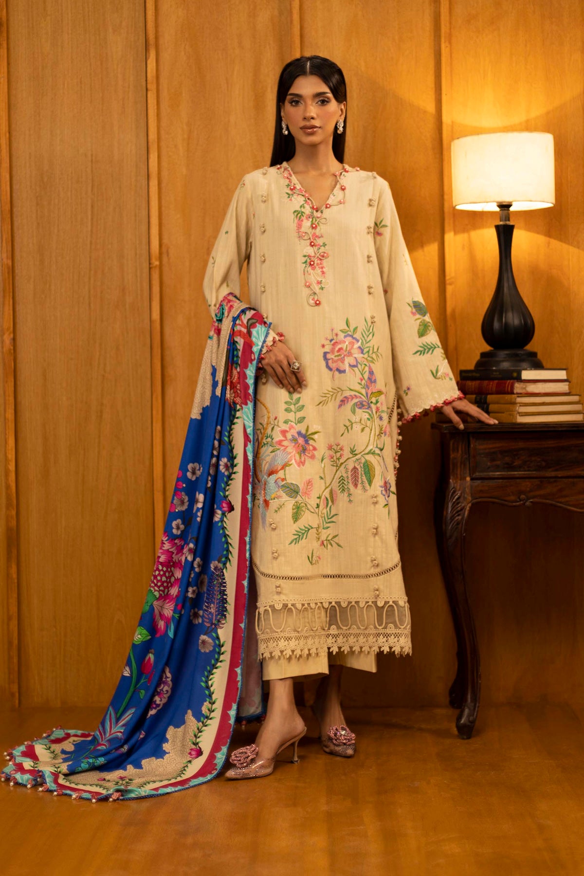 Sana Safinaz | Muzlin Winter 25 | M253-001A - Casual Dress - available at Maria Faisal in UK and USA.