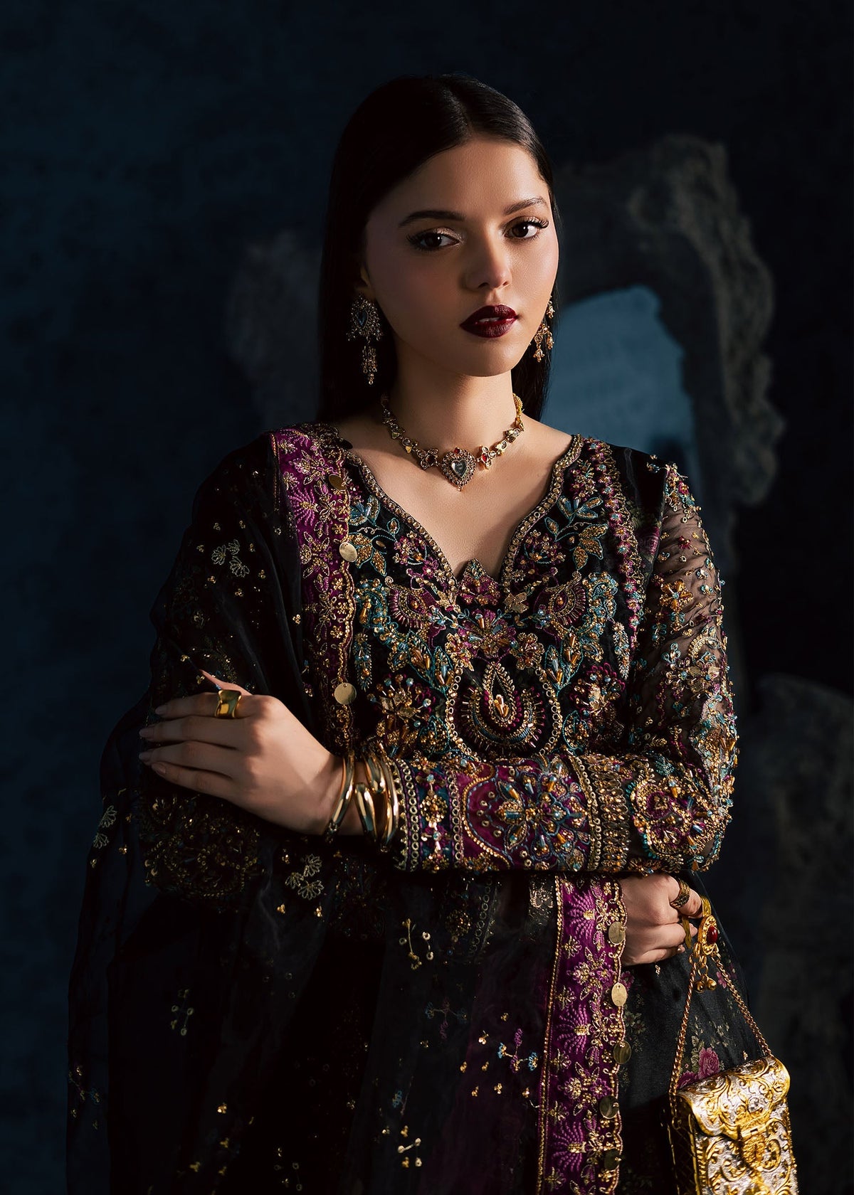 Maria Osama Khan | Lamhay Wedding Festive | MEHTAB - Wedding Dress - available at Maria Faisal in UK and USA.