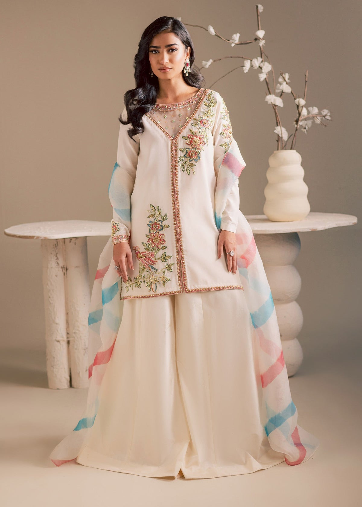 Maria Osama Khan | Noir Bliss Luxury Formals | Pearl Whisper - Formal Dress - available at Maria Faisal in UK and USA.