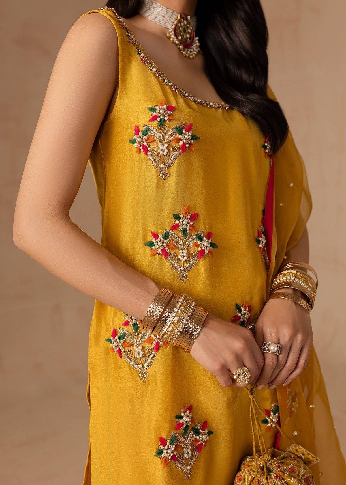 Maria Osama Khan | Noir Bliss Luxury Formals | Marigold Muse by Maria Faisal - Registered Vendor of : Maria Osama Khan - type : Ladies Clothes - 100% original wedding dresses