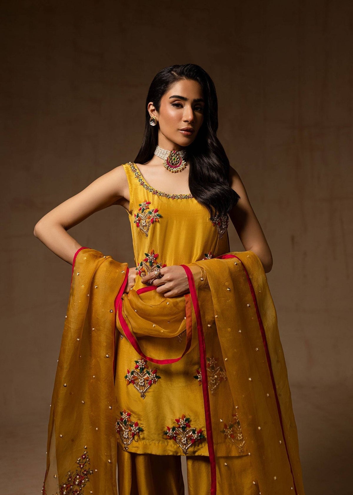 Maria Osama Khan | Noir Bliss Luxury Formals | Marigold Muse by Maria Faisal - Registered Vendor of : Maria Osama Khan - type : Ladies Clothes - 100% original wedding dresses