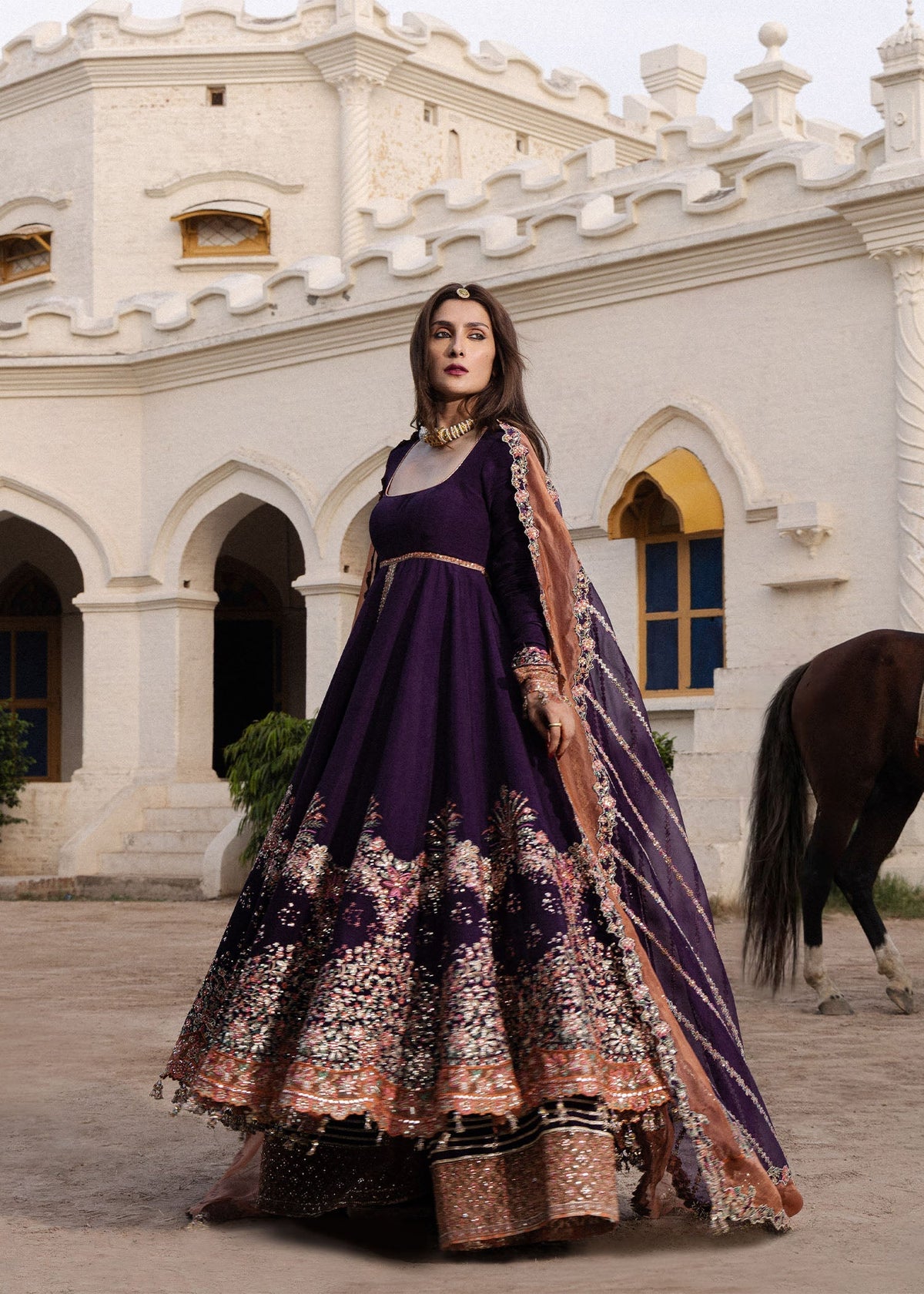 Hussain Rehar | the Doll House Festive Edit | Shabnam - Formal Dress - available at Maria Faisal in UK and USA.