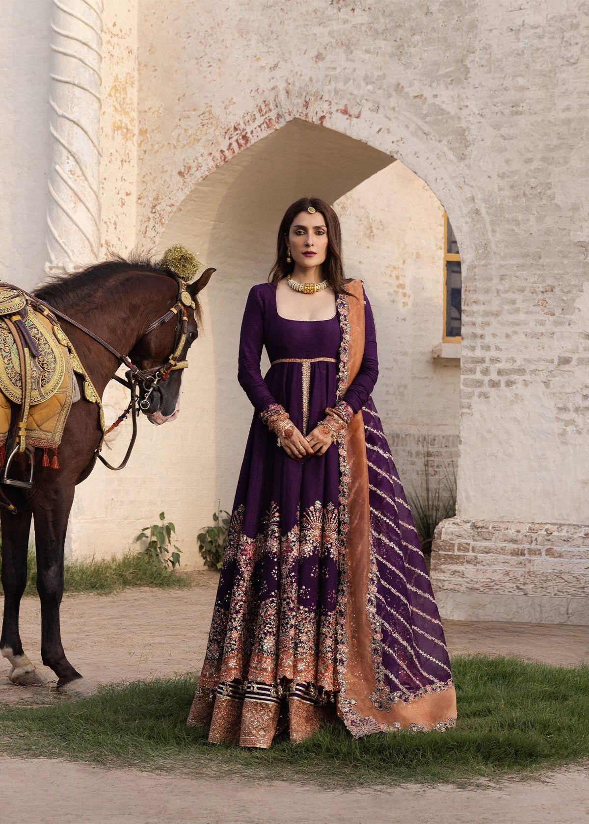 Hussain Rehar | the Doll House Festive Edit | Shabnam - Formal Dress - available at Maria Faisal in UK and USA.