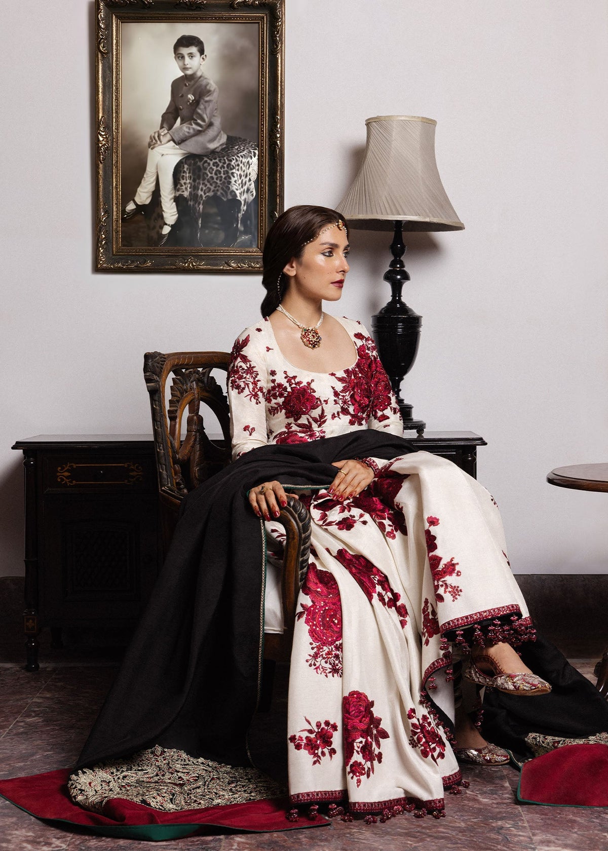 Hussain Rehar | the Doll House Festive Edit | Gulnar - Formal Dress - available at Maria Faisal in UK and USA.