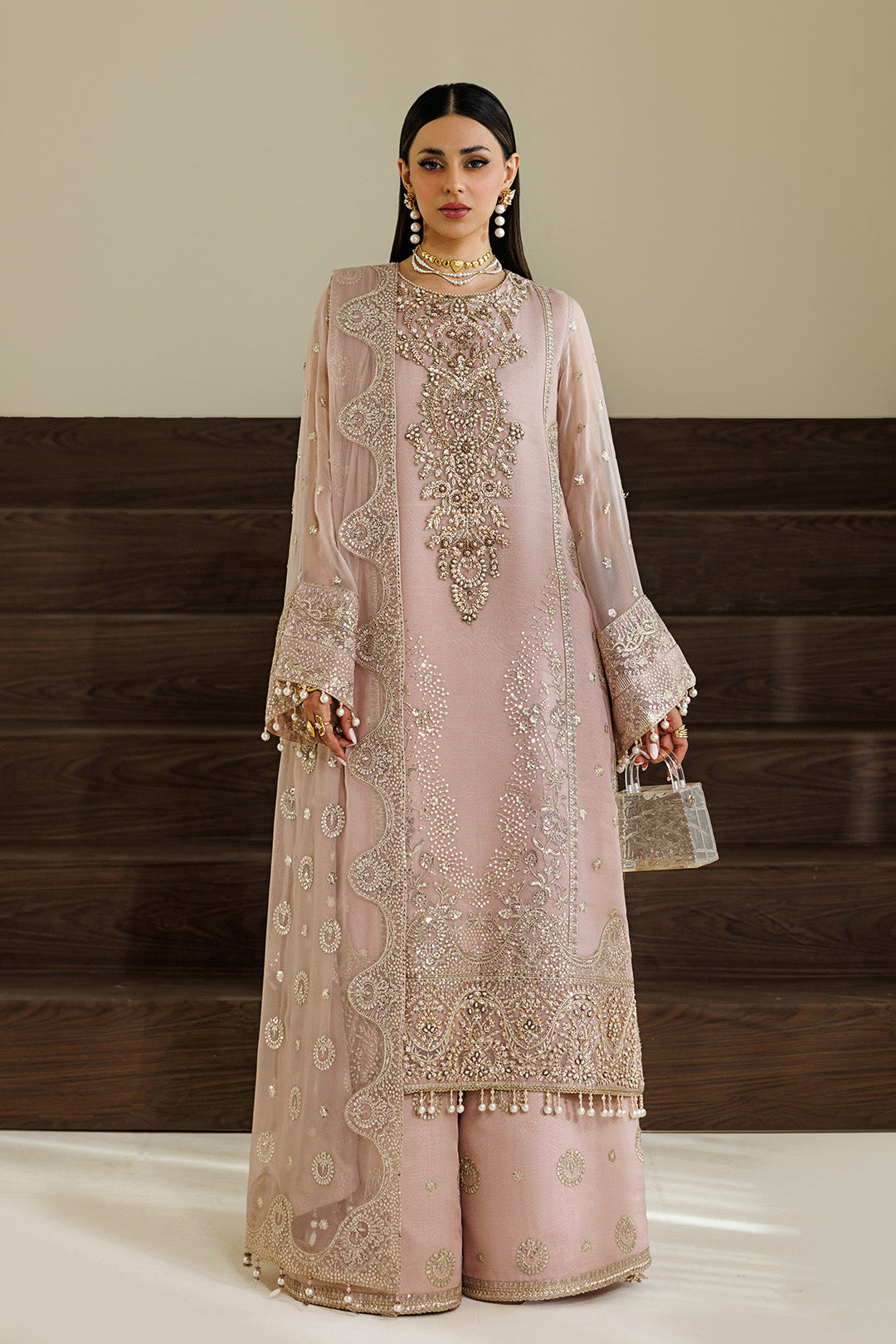 Alizeh | Aymal Luxury Bamber Chiffon | AF-BHM-4076-Reef - Formal Dress - available at Maria Faisal in UK and USA.