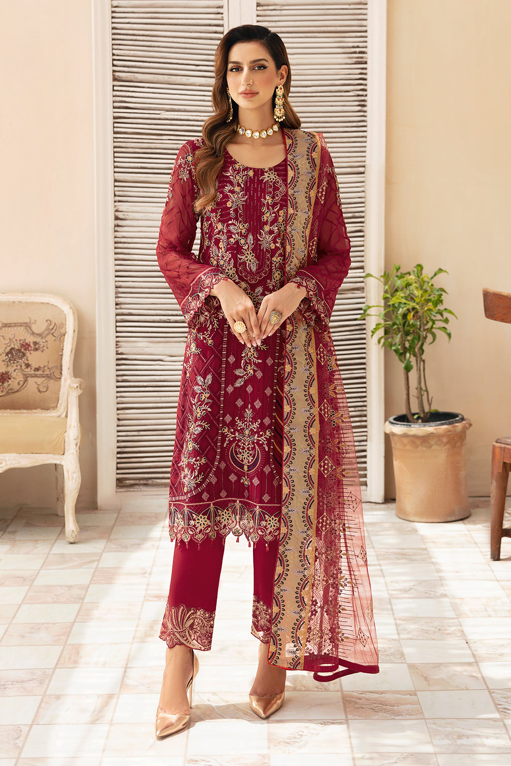 Ramsha | Chevron Chiffon Collection | A-907 - Ladies Clothes 