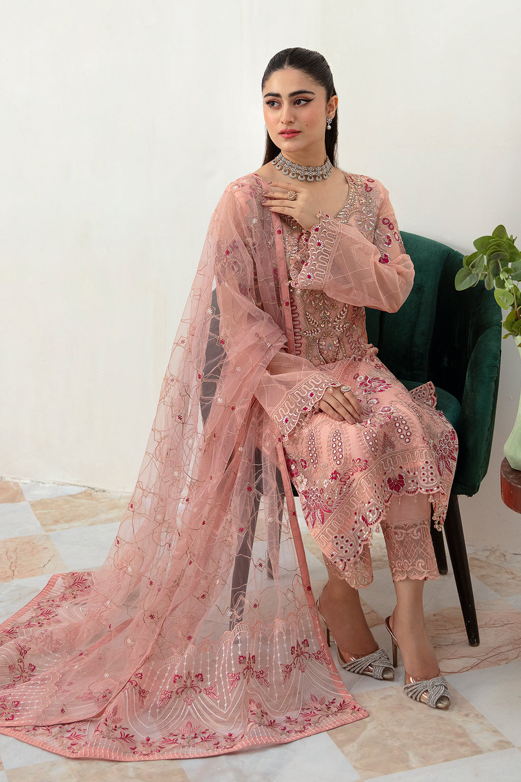 Ramsha | Minhal Organza Collection | M-1007 - Waniyas