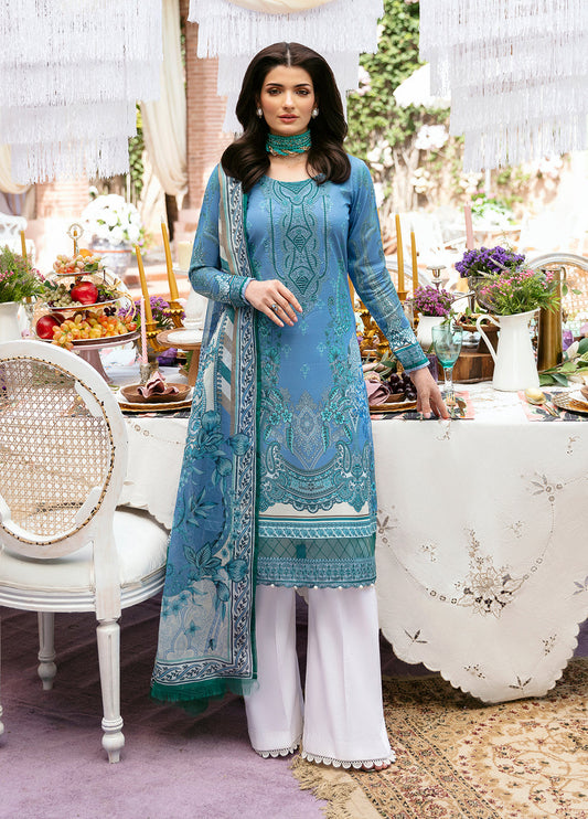 Gulaal | Summer Glow Lawn 24 | ELAINE (GL-L-24V3-07) - Designer Dress with Intricate embroidery and embellishments. Shop elegent wedding dress at Maria Faisal.