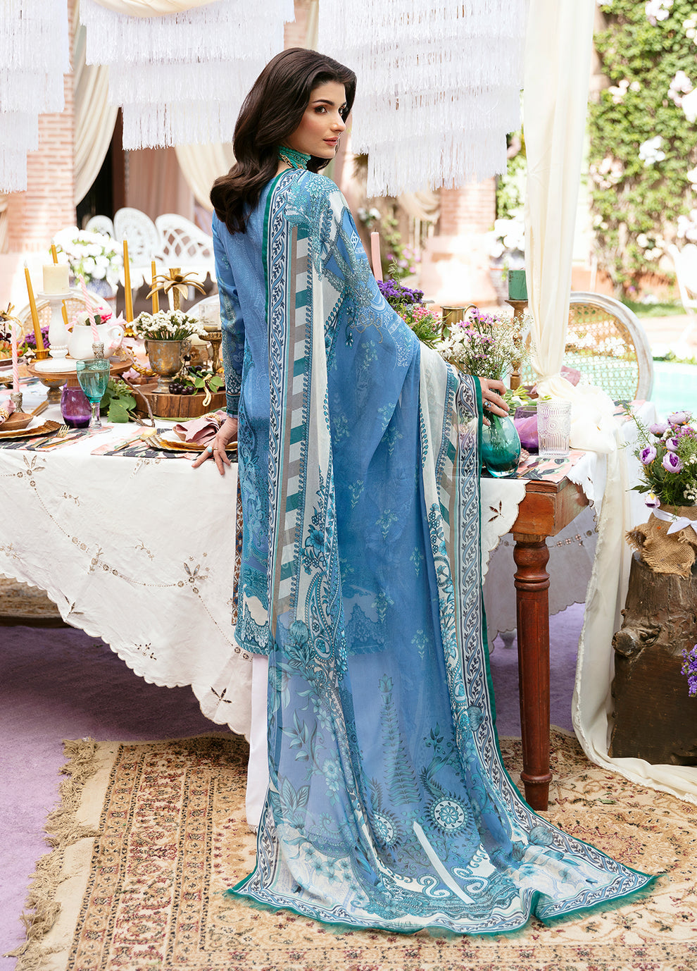 Gulaal | Summer Glow Lawn 24 | ELAINE (GL-L-24V3-07) - Designer Dress with Intricate embroidery and embellishments. Shop elegent wedding dress at Maria Faisal.